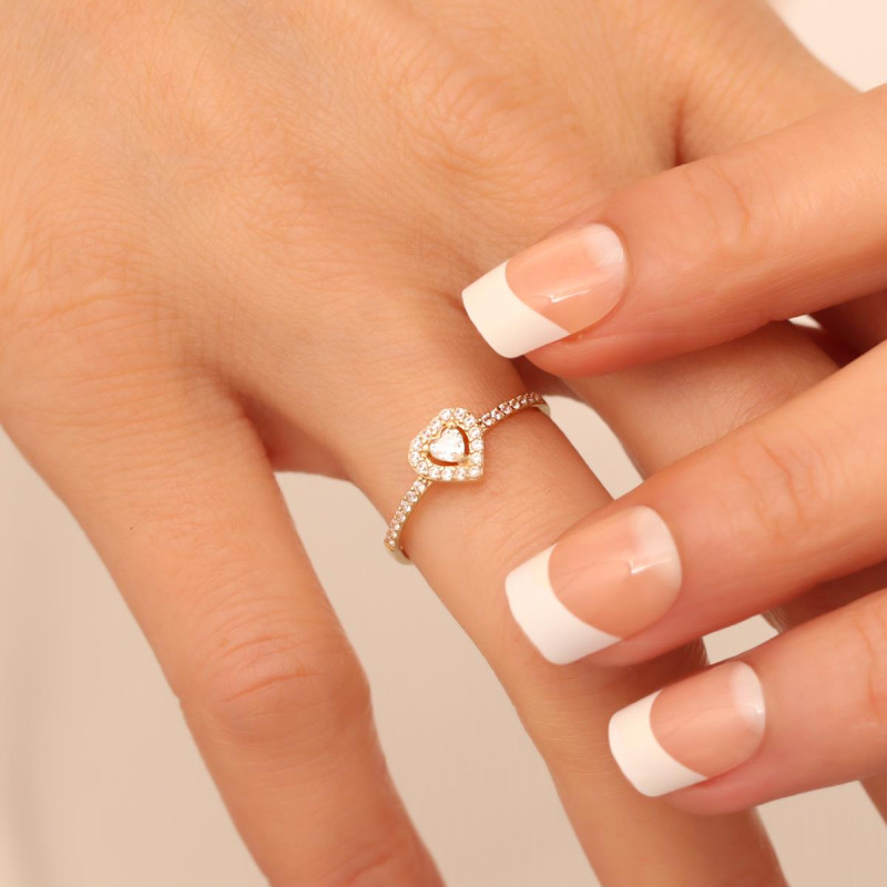9K Gold Heart Ring 2