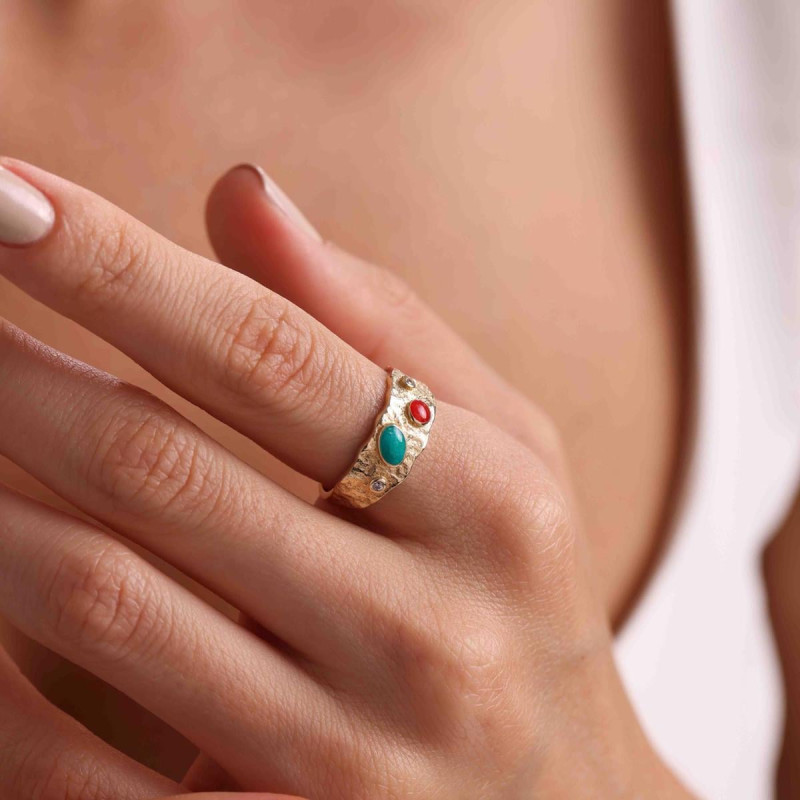 9K Gold Ethnic Design Ring 3