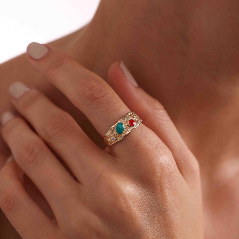 9K Gold Ethnic Design Ring 4