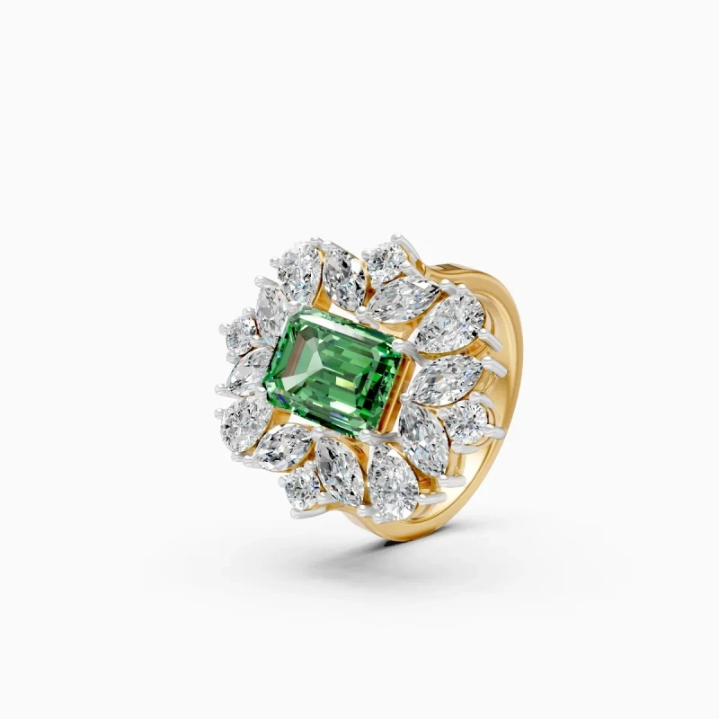 9K Luxury Green Emerald Ring 2