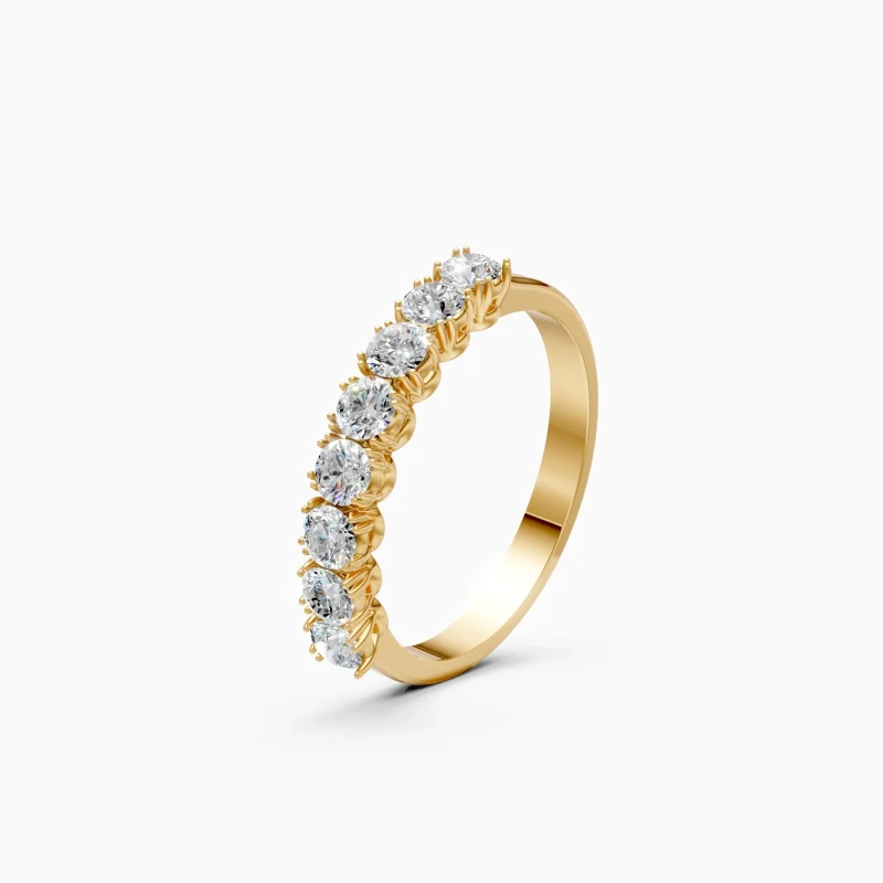 9K Gold Half Band Diamond Ring 3