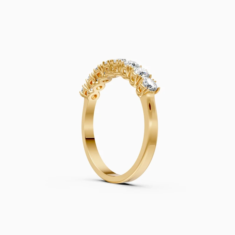 9K Gold Half Band Diamond Ring 6