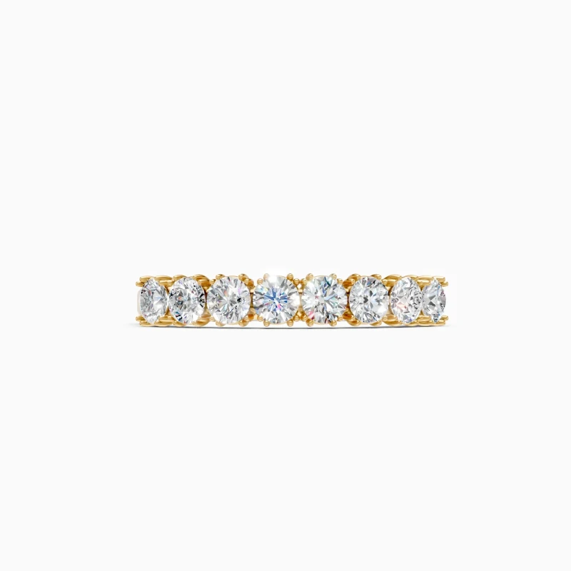 9K Gold Half Band Diamond Ring 7