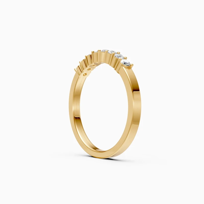 9K Gold Diamond Half Band Ring 4