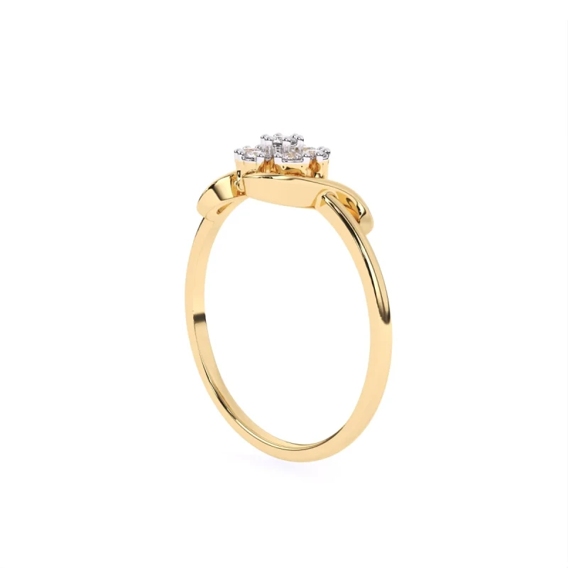 9K Gold Floral Cluster Diamond Ring 7