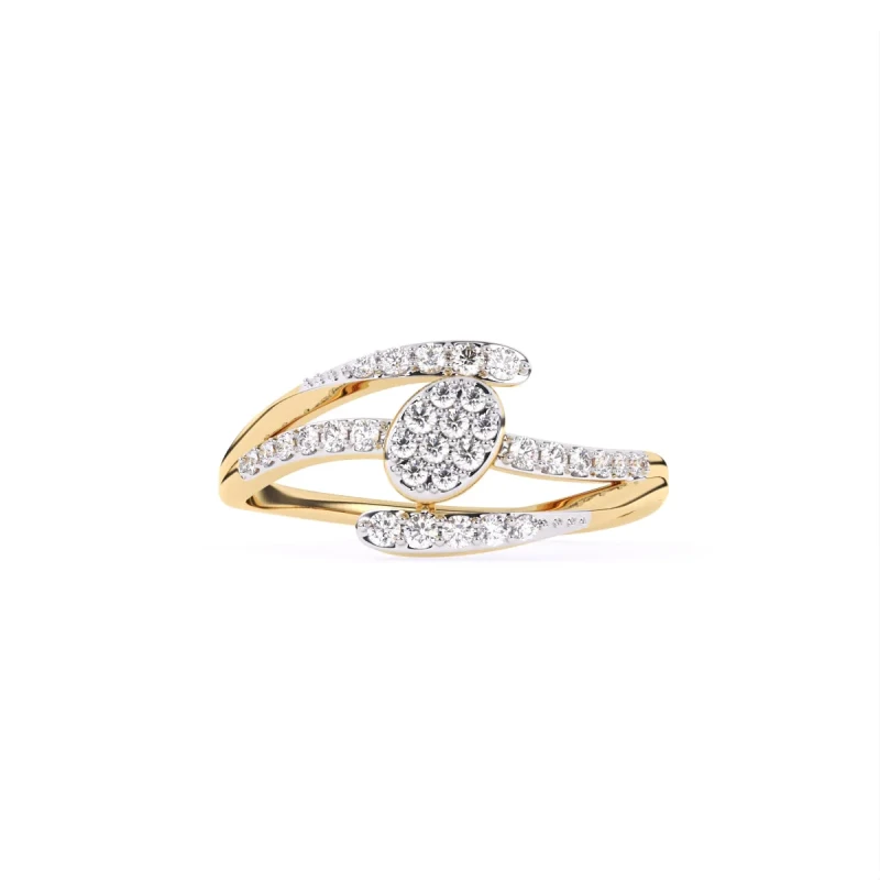 9K Gold Floral Diamond Accent Ring 6