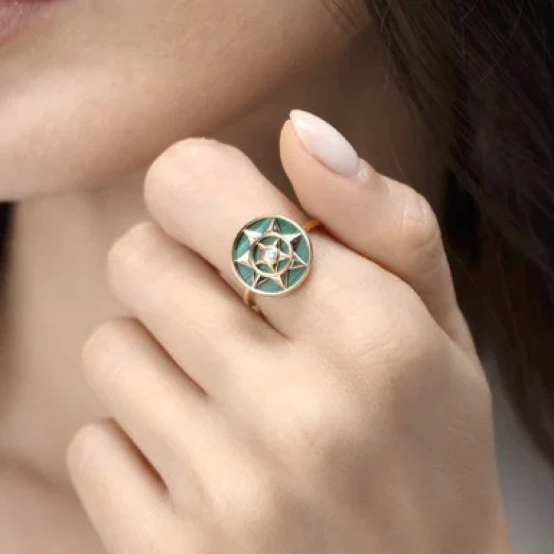 9K Gold Shams Ring 8