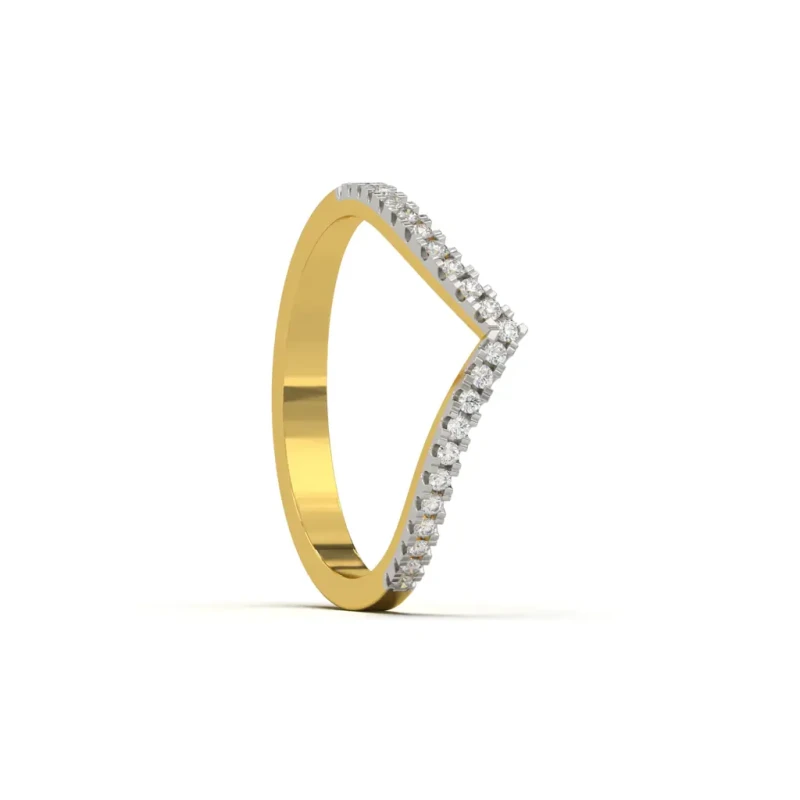 9K Gold V-Flow Diamond Ring 5