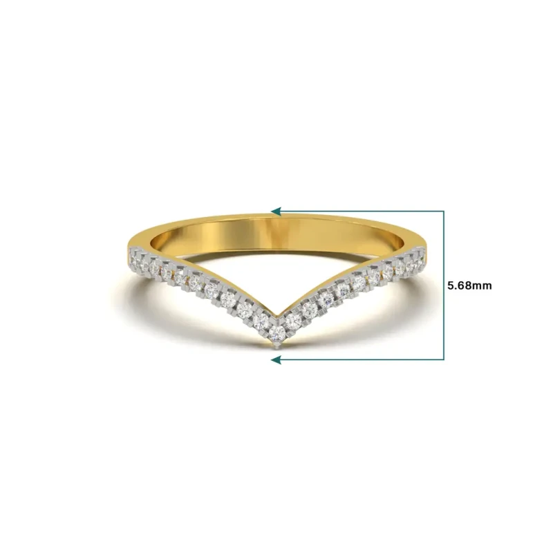9K Gold V-Flow Diamond Ring 6