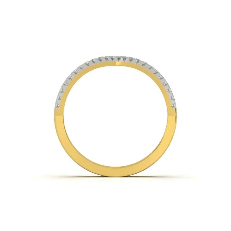 9K Gold V-Flow Diamond Ring 7