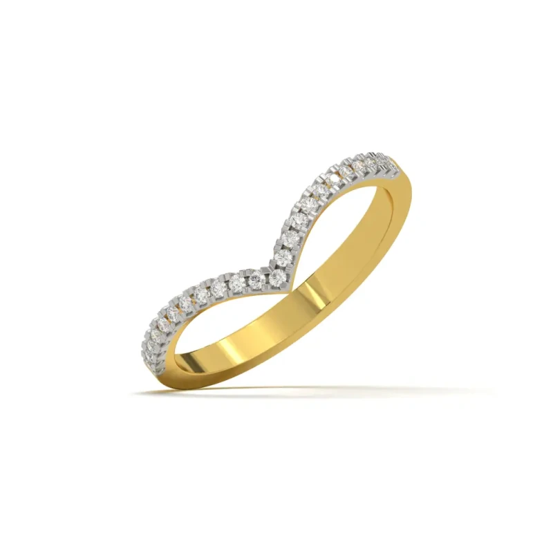9K Gold V-Flow Diamond Ring 8