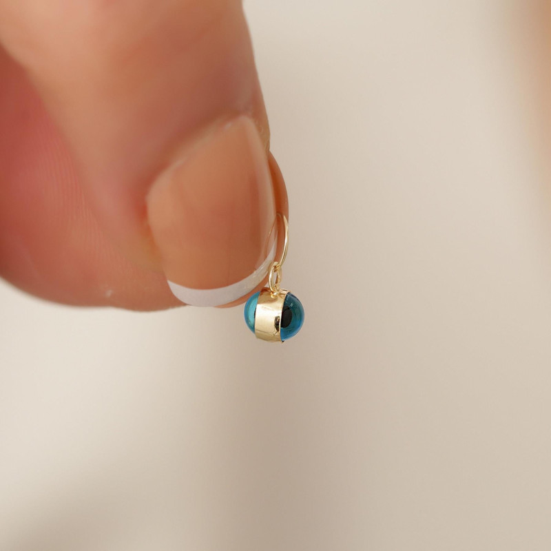 9K Gold Evil Eye Bead Pendant 3