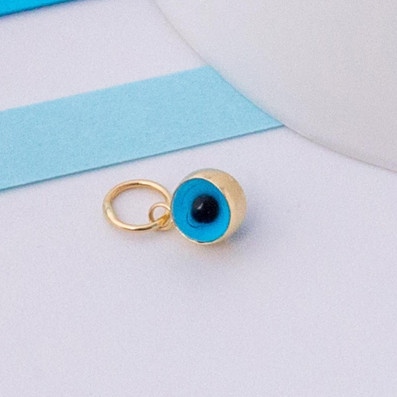 9K Gold Evil Eye Bead Pendant 9
