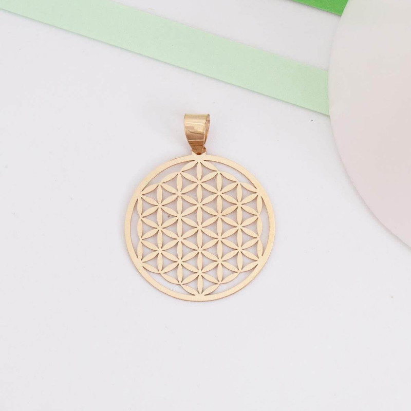 9K Gold Flower of Life Pendant 2