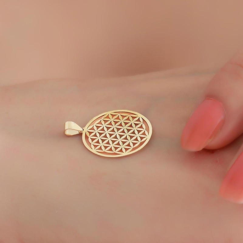 9K Gold Flower of Life Pendant 3