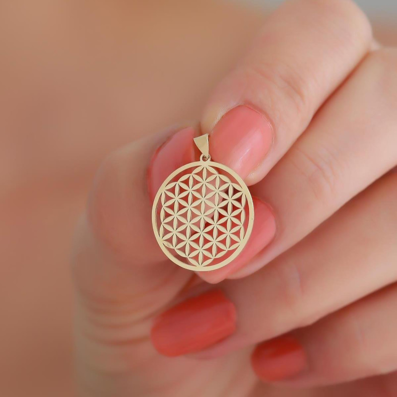 9K Gold Flower of Life Pendant 7