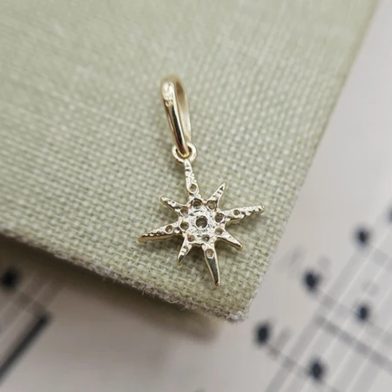 9K Gold Sparkling North Star Charm 5