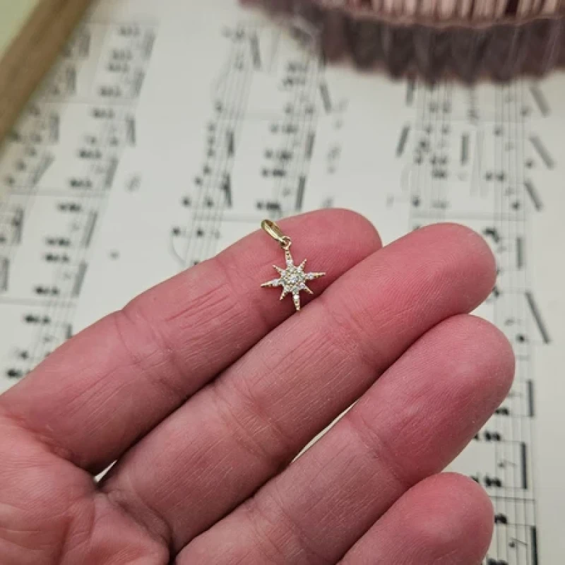 9K Gold Sparkling North Star Charm 6