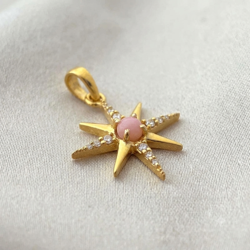 9KT Opal Star Pendant 2