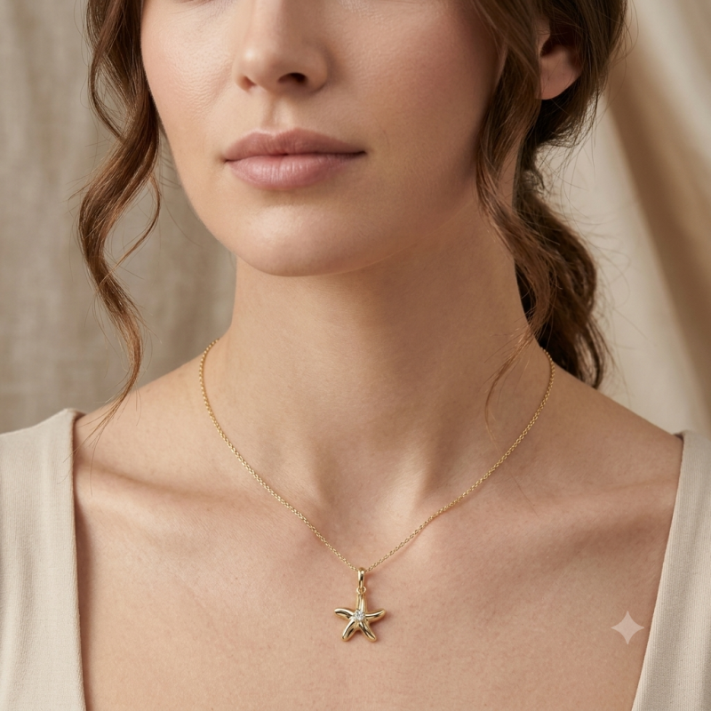 9K Gold Starfish Charm 4