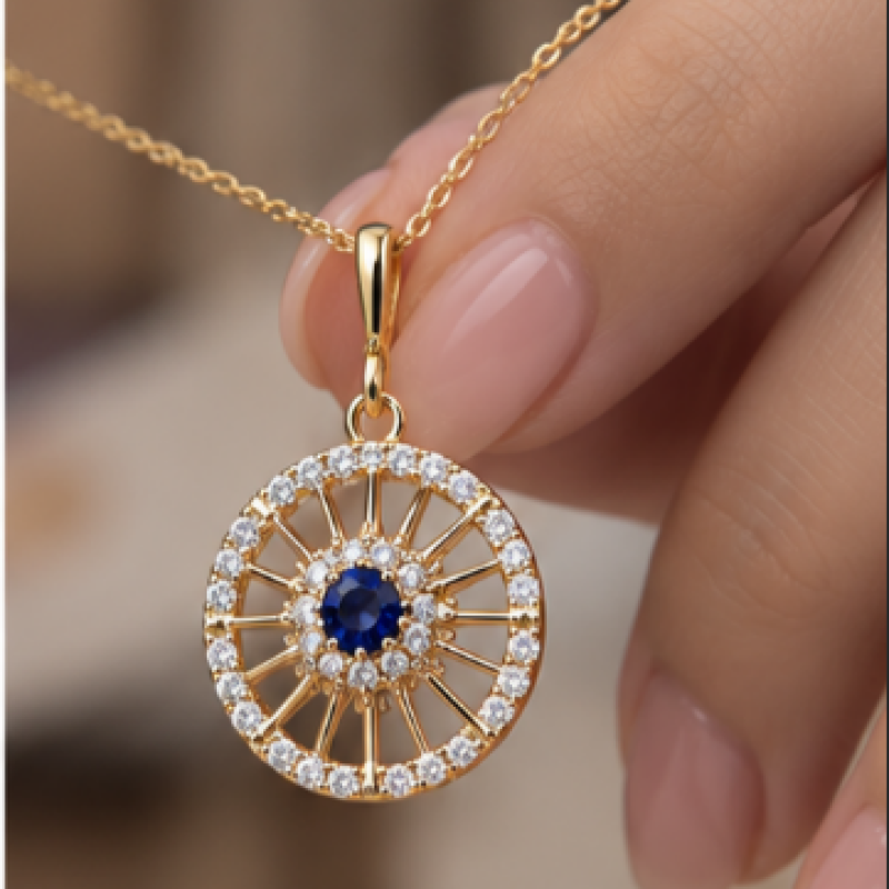 9K Small Sunburst Pendant 2