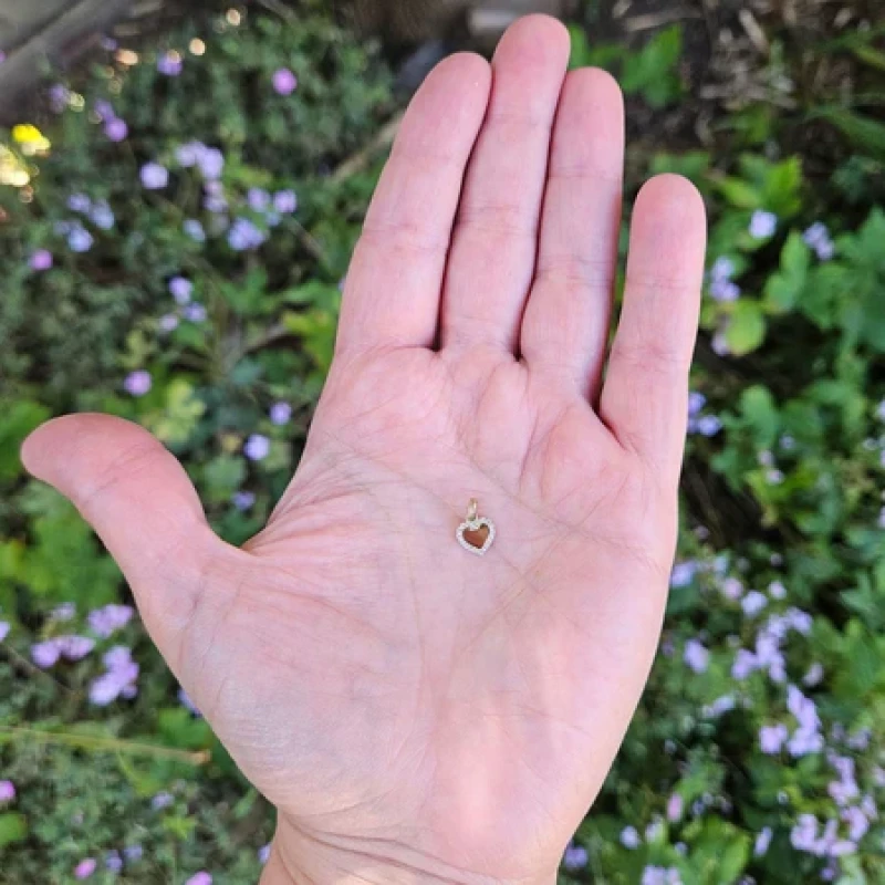 9K Gold Halo Heart Pendant 8