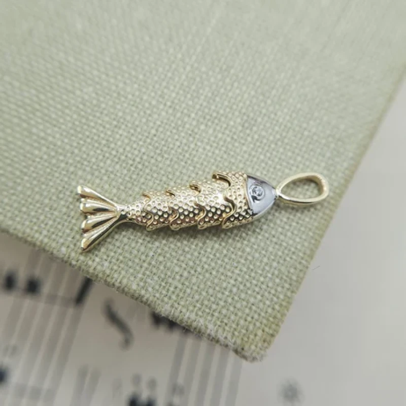 9K Gold Fish Charm Pendant 7