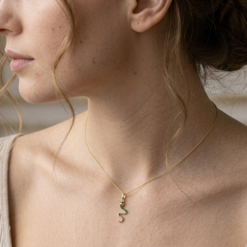 9K Gold Snake Charm 2