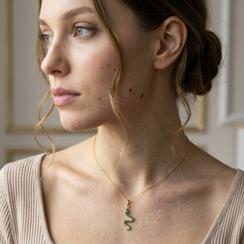9K Gold Snake Charm 3