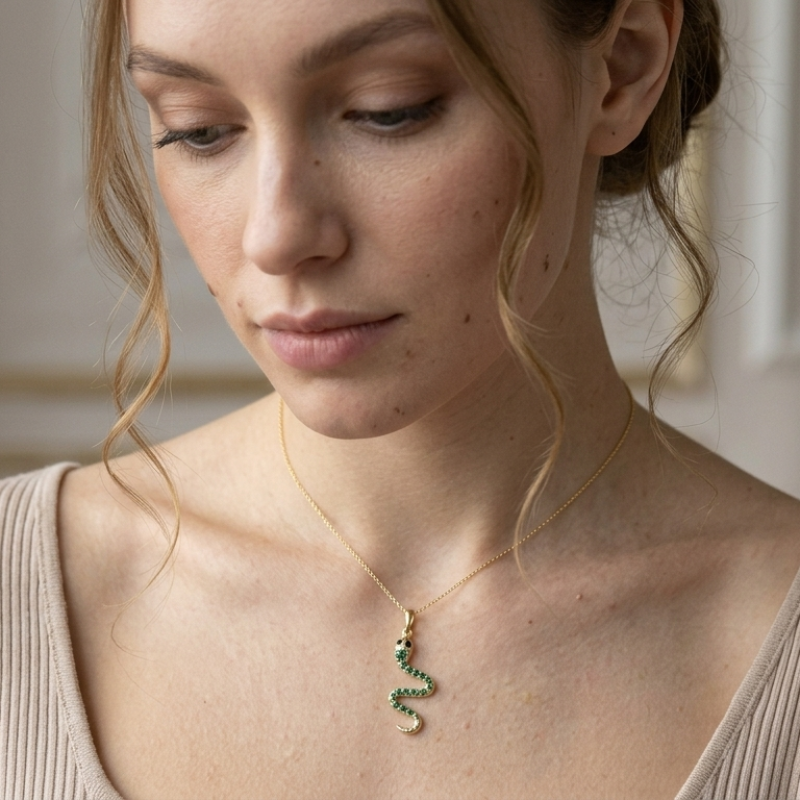9K Gold Snake Charm 4
