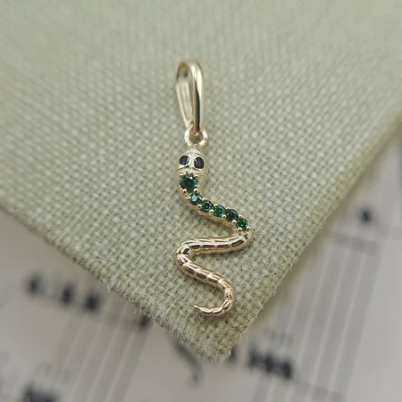 9K Gold Snake Charm 8