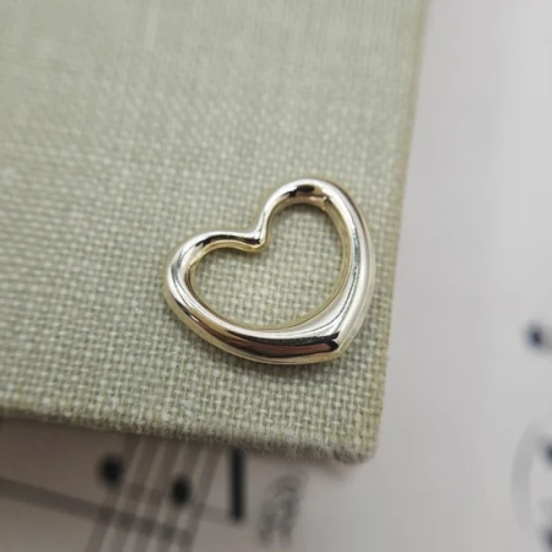 9K Gold Open Heart Slider Pendant 5