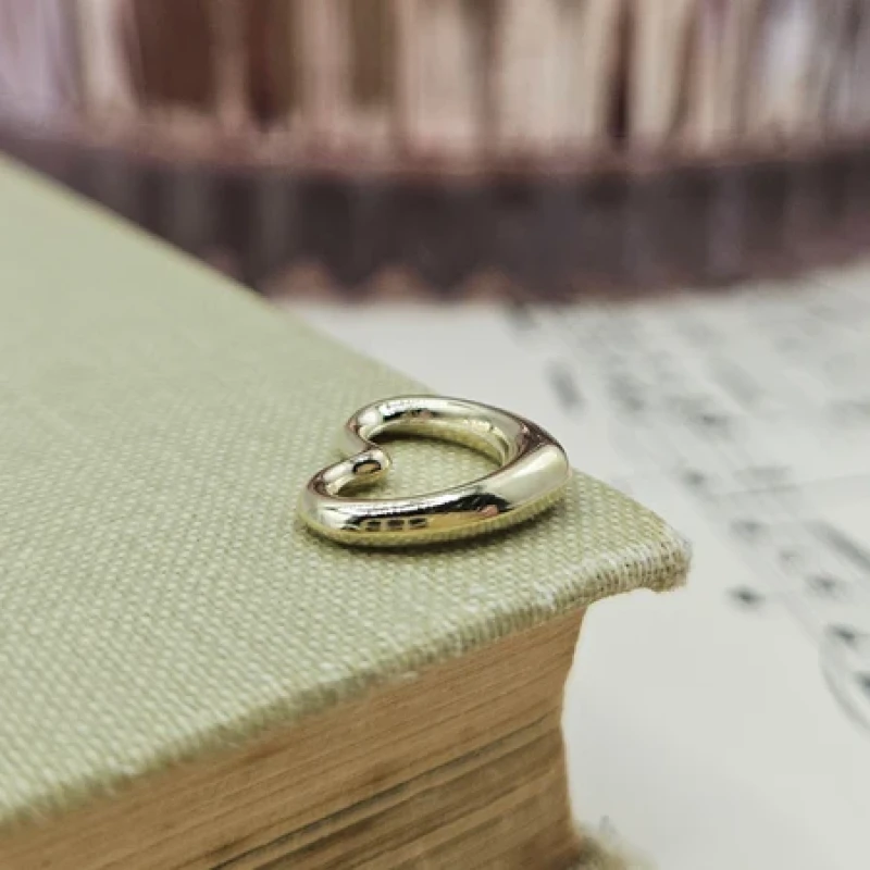 9K Gold Open Heart Slider Pendant 7