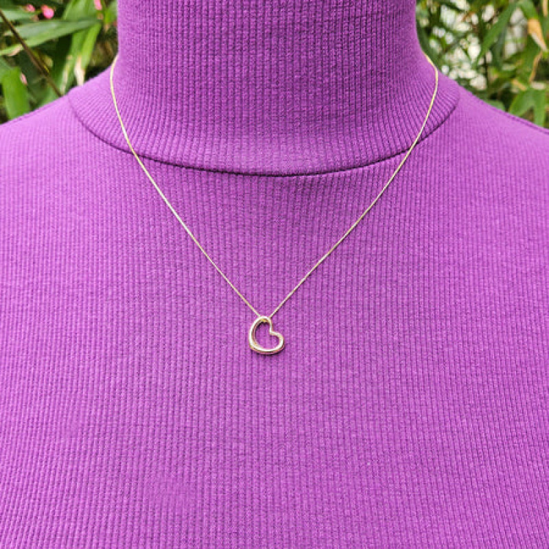 9K Gold Open Heart Slider Pendant 8