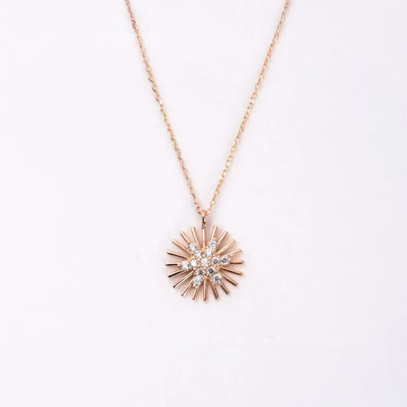 9K Solid Gold Sun Charm Pendant 4