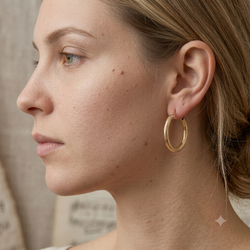 9K Zebra Hoop Earrings 2