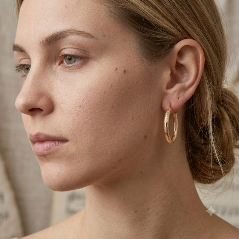 9K Zebra Hoop Earrings 4
