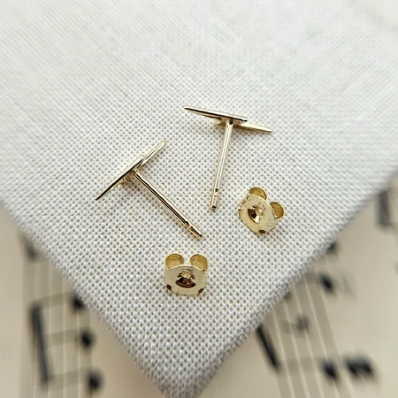9K Gold Lightning Stud Earrings 5