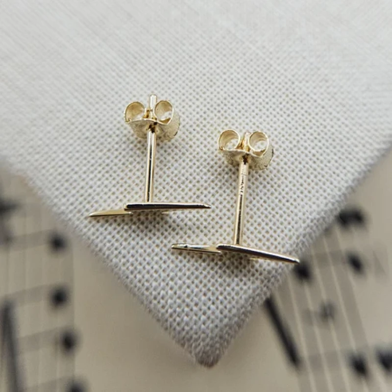 9K Gold Lightning Stud Earrings 7