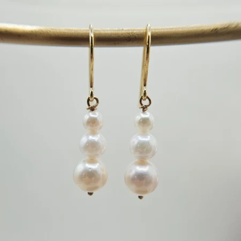 9K Gold Pearl Drop Earrings 7