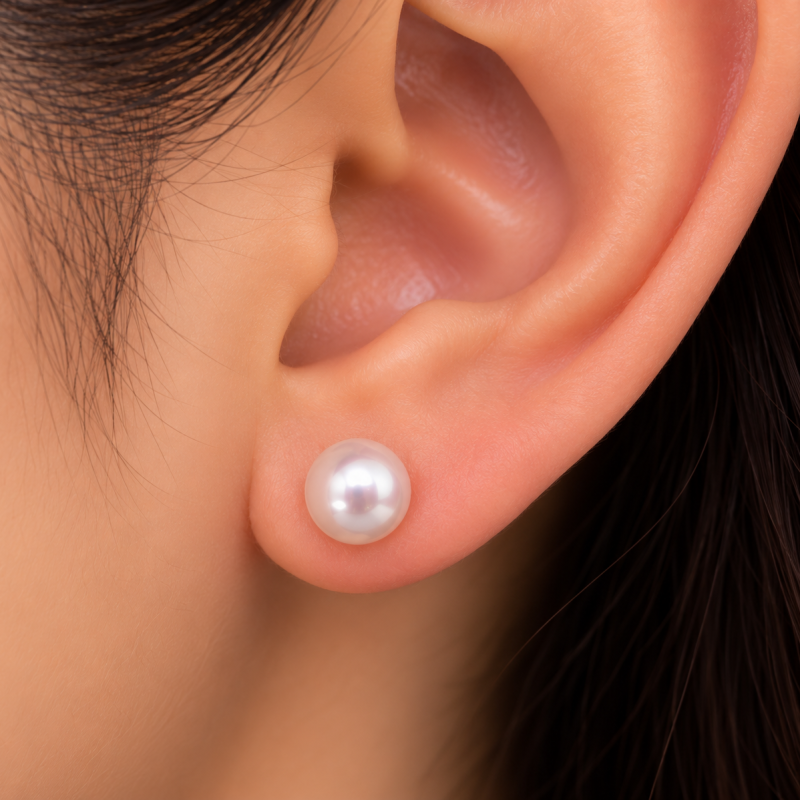 9K Pearl Stud Earrings 4