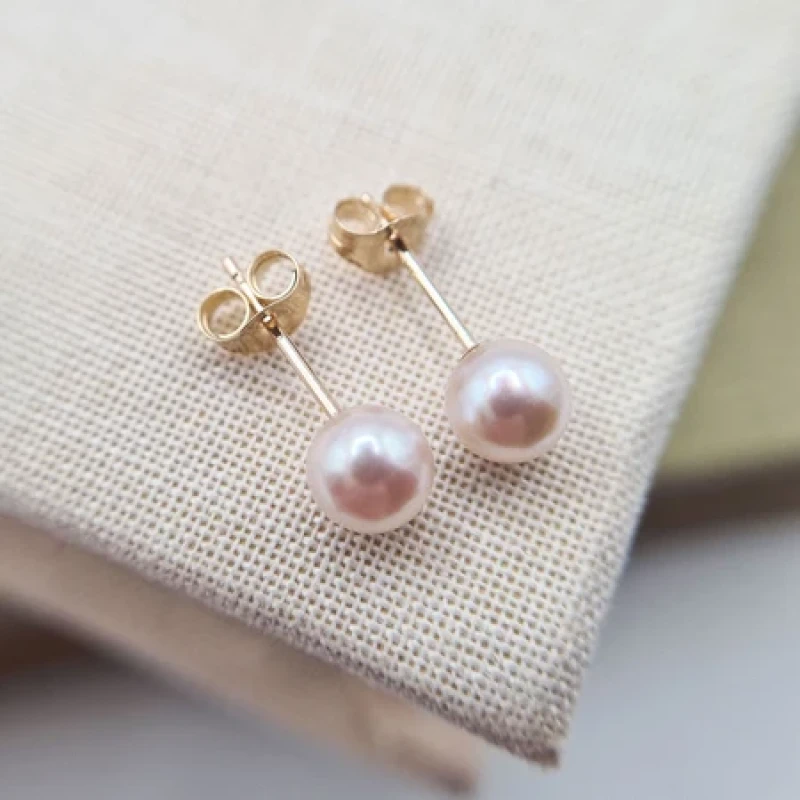 9K Pearl Stud Earrings 5