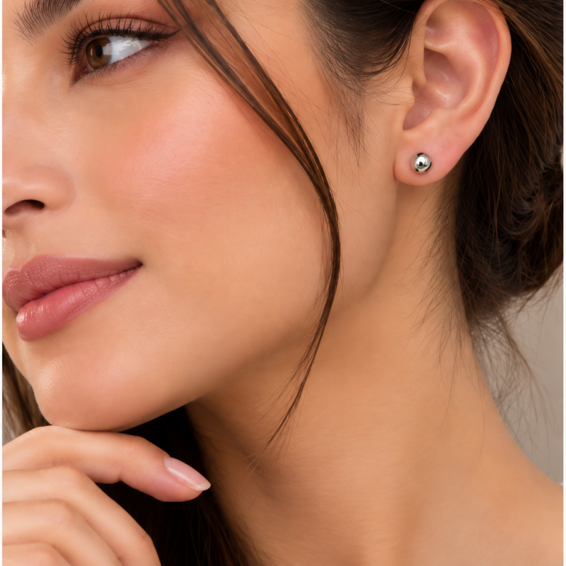 9K Gold Ball Stud Earrings 2