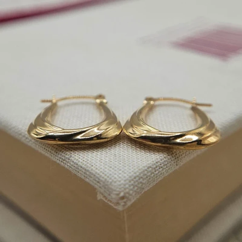 9K Small Layered Creole Earrings 4