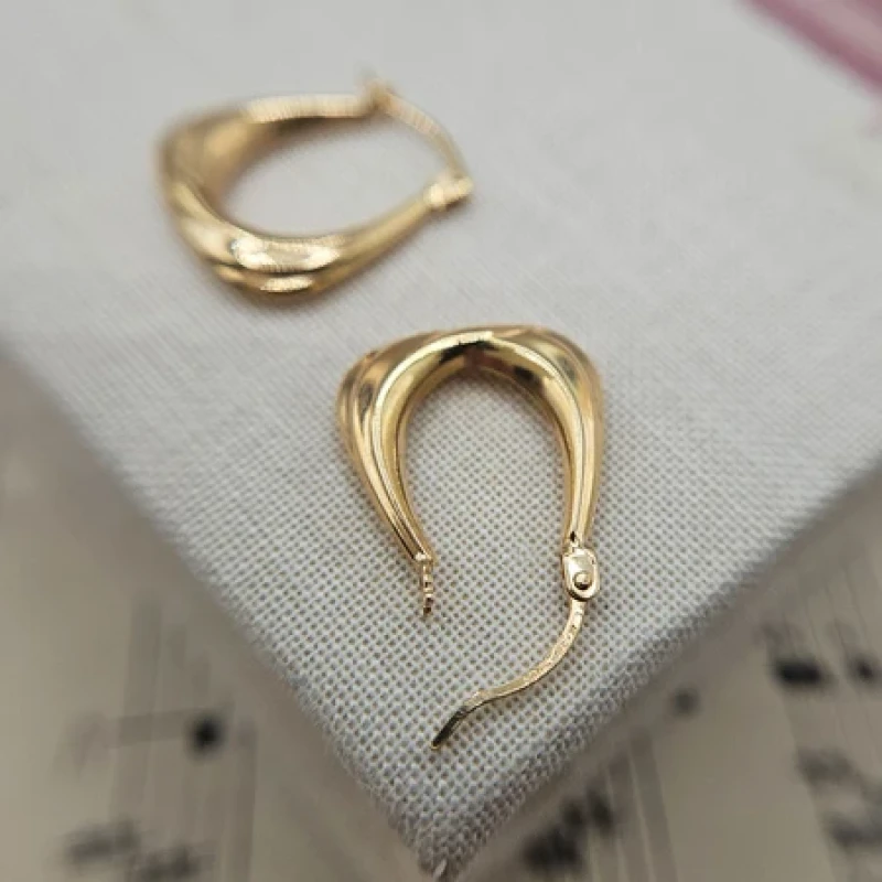 9K Small Layered Creole Earrings 5