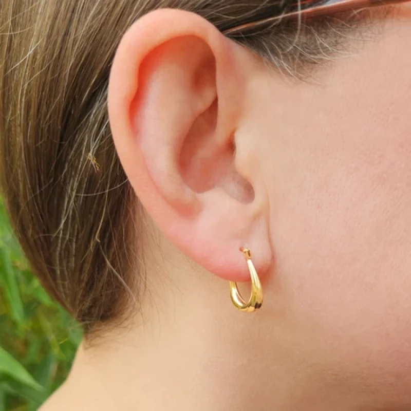 9K Small Layered Creole Earrings 6