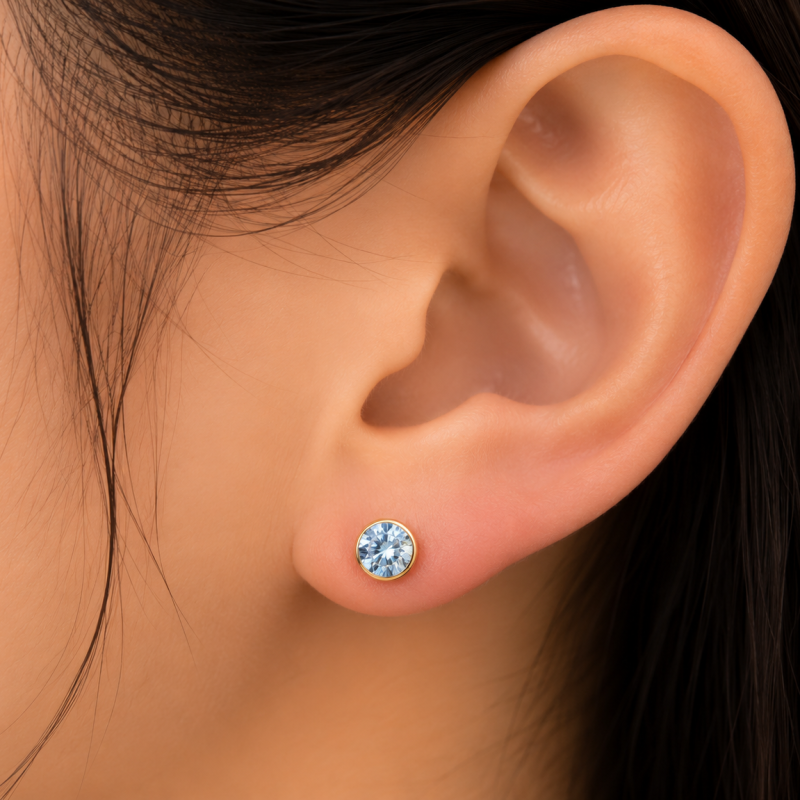 9K Gold Diamond Stud Earrings 2