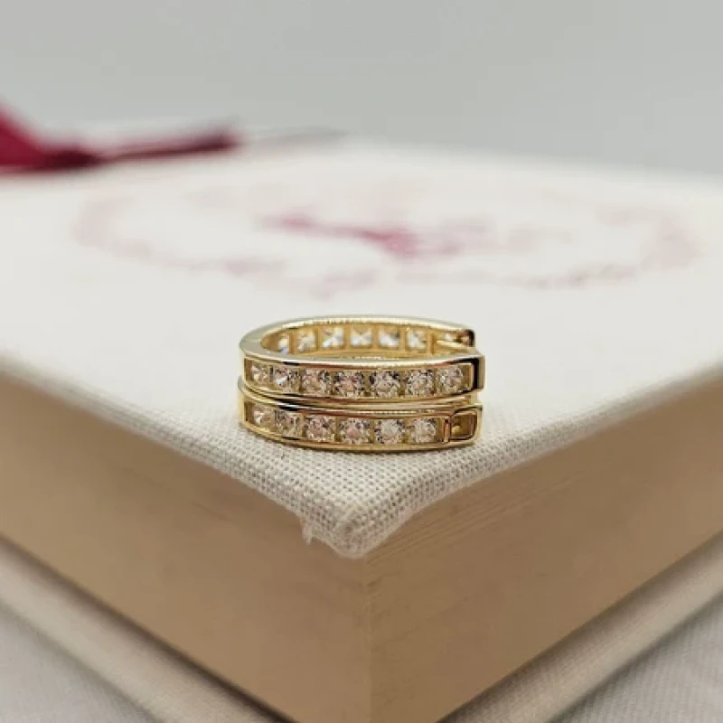 9K Gold Oval Huggie Earrings 10