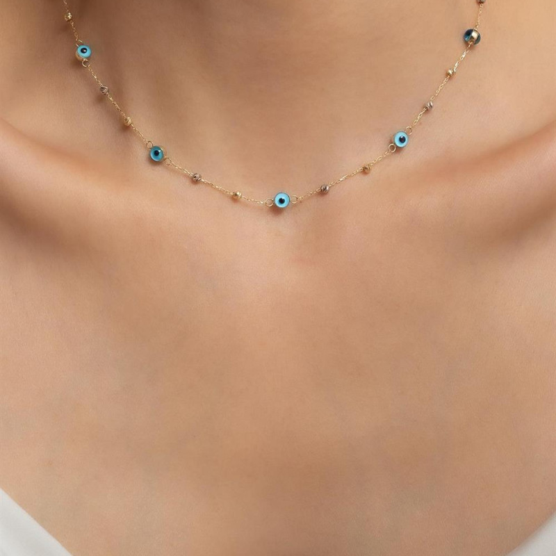 9K Gold Evil Eye Charm Chain 6