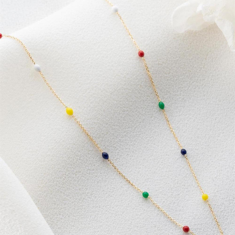 9K Gold Colored Ball Necklace 3